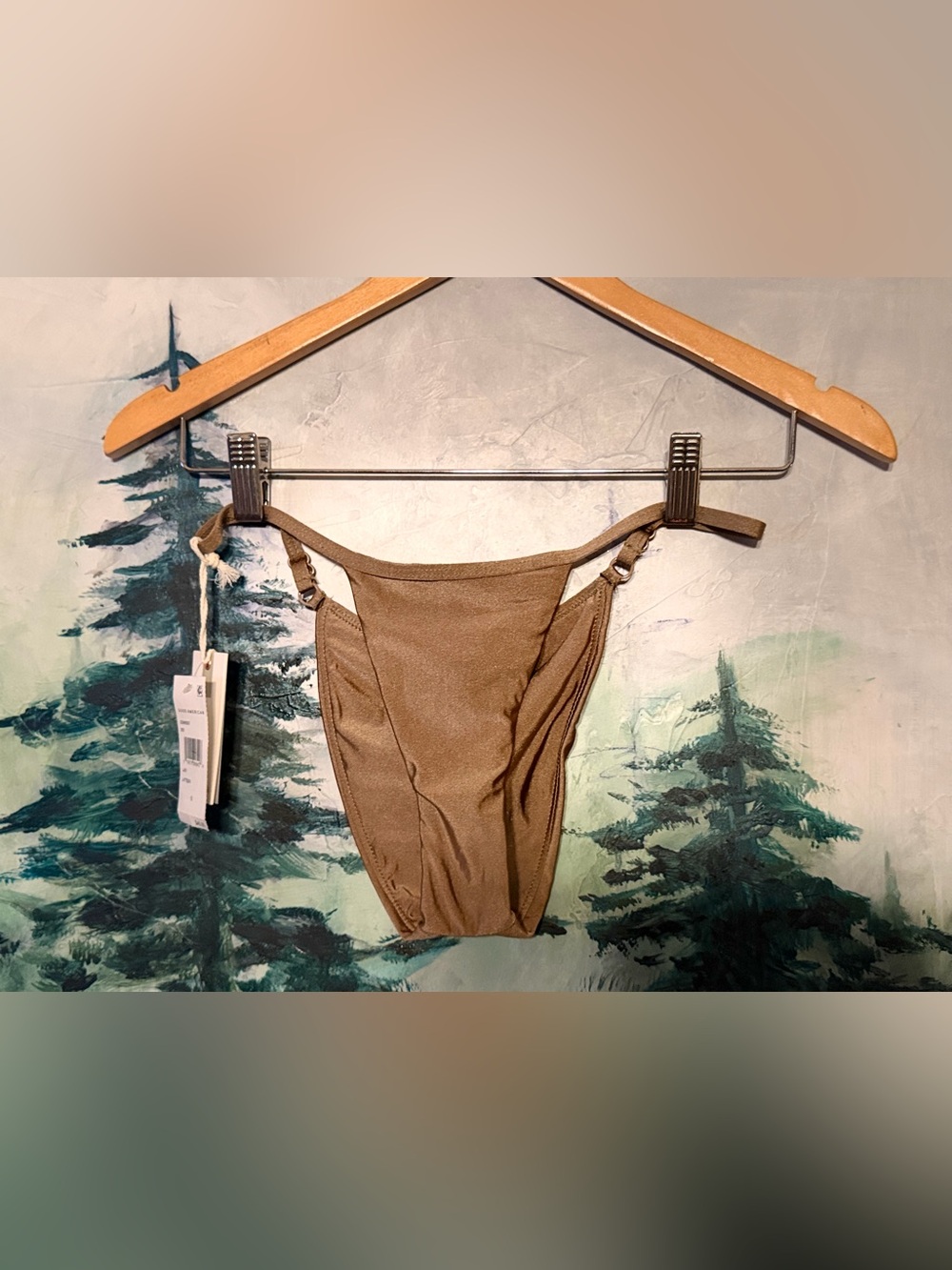 Good American Perfect Fit Adjustable bikini bottom in Latte NWT SIZE 0 XS